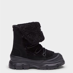 RUDSAK Black Shearling Combat Boots